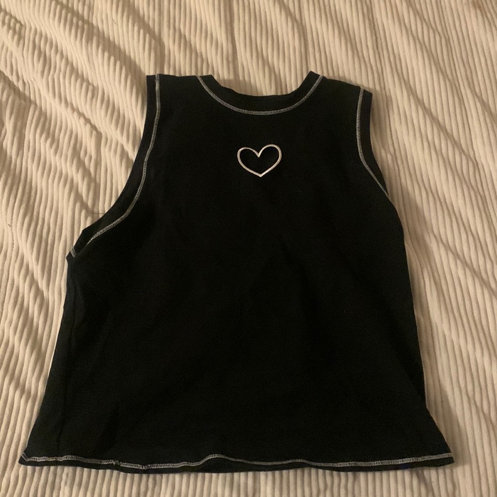 black halter top with heart cut out!